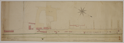 216730 Plattegrond van de stadswal met Stadsbuitengracht tussen de Rijnstraat en de Lange Smeesteeg te Utrecht; met ...